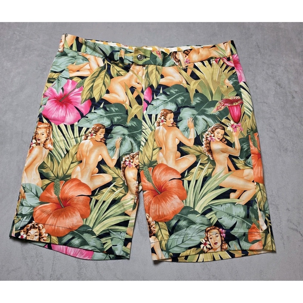 Loudmouth Mens 40 Loud Shorts Pin Up‎ Girl Tropical Jungle Hawaiian Golf Beach